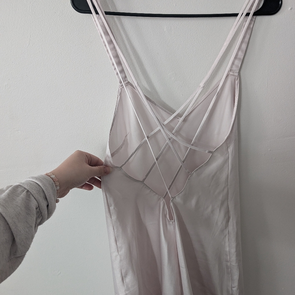 Victoria's Secret Scattered Shine‎ Strap Satin Slip Dress Coconut White - Picture 7 of 7